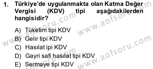 Özel Vergi Hukuku 2 Dersi 2013 - 2014 Yılı Tek Ders Sınav Soruları 1. Soru