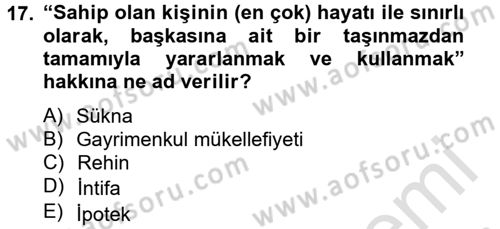 Özel Vergi Hukuku 2 Dersi 2013 - 2014 Yılı Tek Ders Sınav Soruları 17. Soru