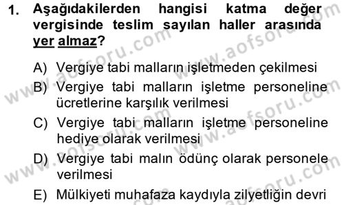 Özel Vergi Hukuku 2 Dersi 2014 - 2015 Yılı Tek Ders Sınav Soruları 1. Soru