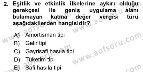 Özel Vergi Hukuku 2 Dersi 2015 - 2016 Yılı (Vize) Ara Sınav Soruları 2. Soru