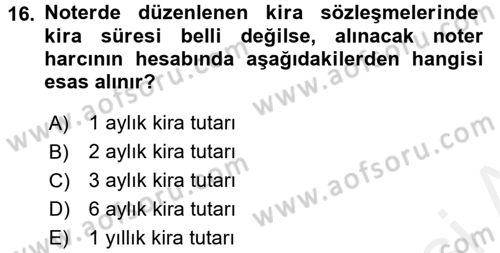 Özel Vergi Hukuku 2 Dersi 2017 - 2018 Yılı 3 Ders Sınav Soruları 16. Soru