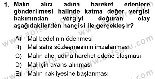 Özel Vergi Hukuku 2 Dersi 2023 - 2024 Yılı (Final) Dönem Sonu Sınav Soruları 1. Soru