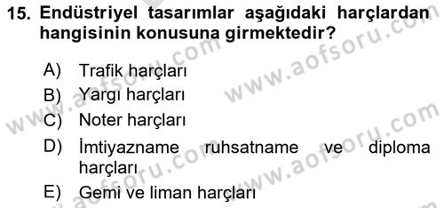 Özel Vergi Hukuku 2 Dersi 2023 - 2024 Yılı (Final) Dönem Sonu Sınav Soruları 15. Soru