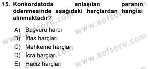 Özel Vergi Hukuku 2 Dersi 2024 - 2025 Yılı (Final) Dönem Sonu Sınav Soruları 15. Soru
