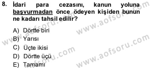 Vergi Hukuku Dersi 2013 - 2014 Yılı (Final) Dönem Sonu Sınav Soruları 8. Soru