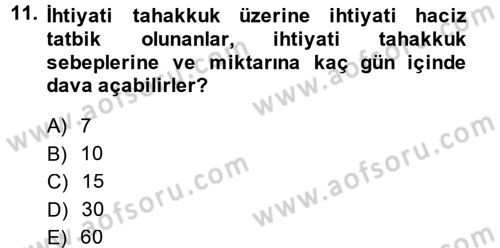 Vergi Hukuku Dersi 2014 - 2015 Yılı (Final) Dönem Sonu Sınav Soruları 11. Soru