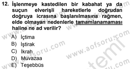 Vergi Hukuku Dersi 2014 - 2015 Yılı Tek Ders Sınav Soruları 12. Soru