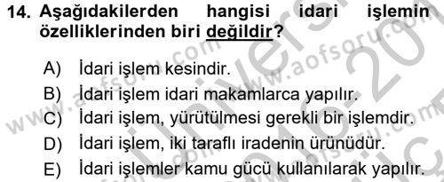 Vergi Hukuku Dersi 2016 - 2017 Yılı 3 Ders Sınav Soruları 14. Soru