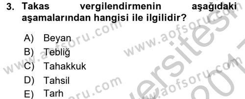Vergi Hukuku Dersi 2016 - 2017 Yılı 3 Ders Sınav Soruları 3. Soru