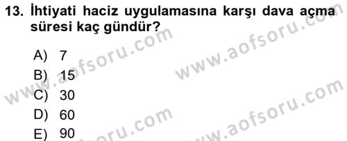 Vergi Hukuku Dersi 2016 - 2017 Yılı (Final) Dönem Sonu Sınav Soruları 13. Soru
