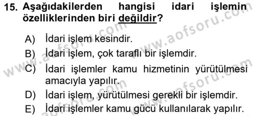 Vergi Hukuku Dersi 2017 - 2018 Yılı 3 Ders Sınav Soruları 15. Soru