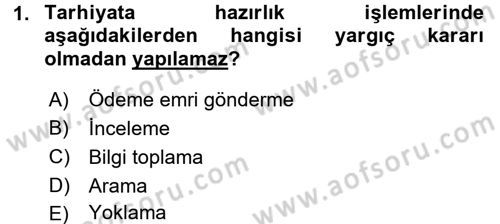 Vergi Hukuku Dersi 2017 - 2018 Yılı (Final) Dönem Sonu Sınav Soruları 1. Soru