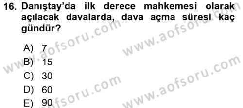 Vergi Hukuku Dersi 2017 - 2018 Yılı (Final) Dönem Sonu Sınav Soruları 16. Soru