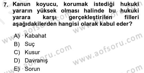 Vergi Hukuku Dersi 2018 - 2019 Yılı (Final) Dönem Sonu Sınav Soruları 7. Soru