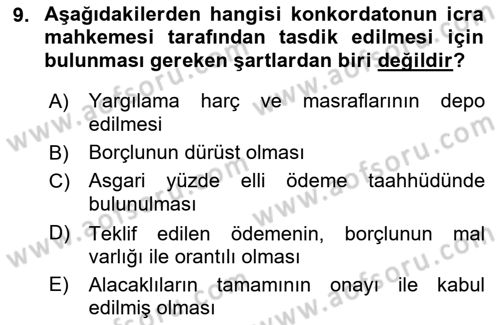 Vergi Hukuku Dersi 2018 - 2019 Yılı (Final) Dönem Sonu Sınav Soruları 9. Soru