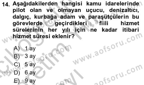 Sosyal Güvenlik Hukuku Dersi 2016 - 2017 Yılı 3 Ders Sınav Soruları 14. Soru