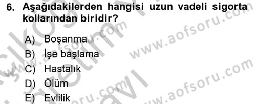 Sosyal Güvenlik Hukuku Dersi 2016 - 2017 Yılı 3 Ders Sınav Soruları 6. Soru