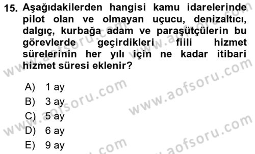 Sosyal Güvenlik Hukuku Dersi 2018 - 2019 Yılı Yaz Okulu Sınav Soruları 15. Soru