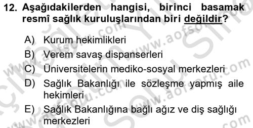 Sosyal Güvenlik Hukuku Dersi 2021 - 2022 Yılı (Final) Dönem Sonu Sınav Soruları 12. Soru