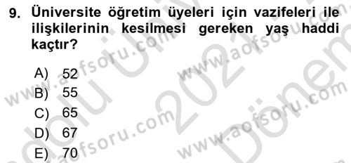 Sosyal Güvenlik Hukuku Dersi 2021 - 2022 Yılı (Final) Dönem Sonu Sınav Soruları 9. Soru