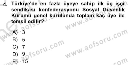 Sosyal Güvenlik Hukuku Dersi 2024 - 2025 Yılı (Vize) Ara Sınav Soruları 4. Soru