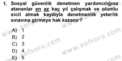 Sosyal Güvenlik Hukuku Dersi 2024 - 2025 Yılı (Final) Dönem Sonu Sınav Soruları 1. Soru
