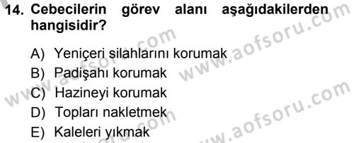 Türk İdare Tarihi Dersi Ara Sınavı Deneme Sınav Soruları 14. Soru