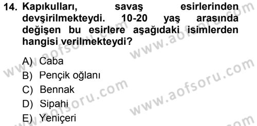 Türk İdare Tarihi Dersi 2012 - 2013 Yılı (Final) Dönem Sonu Sınav Soruları 14. Soru
