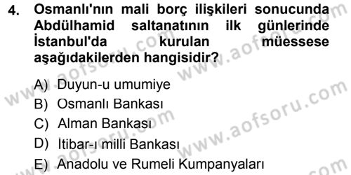 Türk İdare Tarihi Dersi 2012 - 2013 Yılı (Final) Dönem Sonu Sınav Soruları 4. Soru