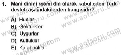 Türk İdare Tarihi Dersi 2012 - 2013 Yılı Tek Ders Sınav Soruları 1. Soru