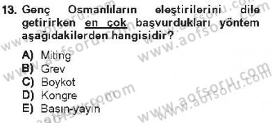 Türk İdare Tarihi Dersi 2012 - 2013 Yılı Tek Ders Sınav Soruları 13. Soru