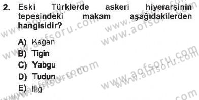 Türk İdare Tarihi Dersi 2012 - 2013 Yılı Tek Ders Sınav Soruları 2. Soru