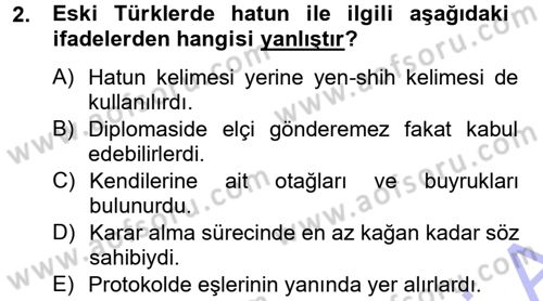 Türk İdare Tarihi Dersi 2013 - 2014 Yılı (Vize) Ara Sınav Soruları 2. Soru