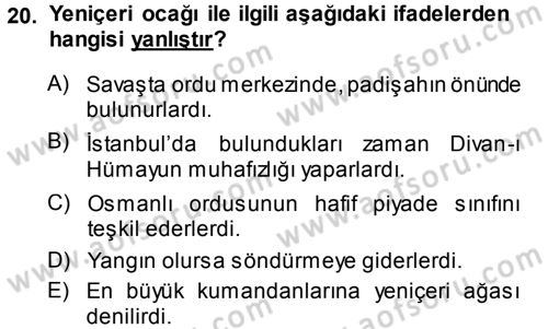 Türk İdare Tarihi Dersi Ara Sınavı Deneme Sınav Soruları 20. Soru