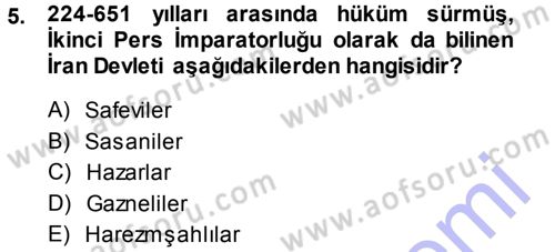 Türk İdare Tarihi Dersi 2013 - 2014 Yılı (Vize) Ara Sınav Soruları 5. Soru
