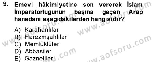 Türk İdare Tarihi Dersi 2013 - 2014 Yılı (Vize) Ara Sınav Soruları 9. Soru