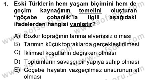 Türk İdare Tarihi Dersi 2013 - 2014 Yılı (Final) Dönem Sonu Sınav Soruları 1. Soru