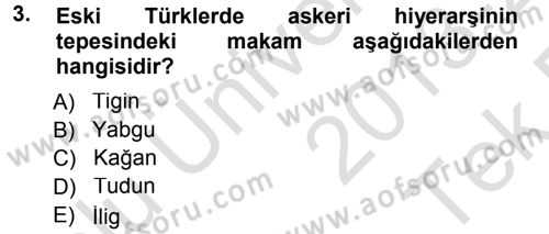 Türk İdare Tarihi Dersi 2013 - 2014 Yılı Tek Ders Sınav Soruları 3. Soru