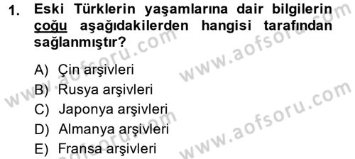 Türk İdare Tarihi Dersi Ara Sınavı Deneme Sınav Soruları 1. Soru