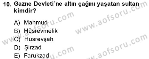 Türk İdare Tarihi Dersi 2014 - 2015 Yılı (Vize) Ara Sınav Soruları 10. Soru