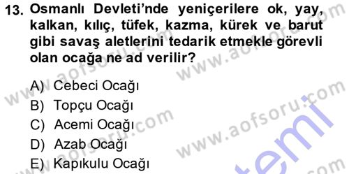 Türk İdare Tarihi Dersi Ara Sınavı Deneme Sınav Soruları 13. Soru