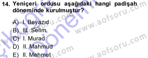 Türk İdare Tarihi Dersi 2014 - 2015 Yılı (Vize) Ara Sınav Soruları 14. Soru