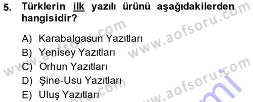 Türk İdare Tarihi Dersi Ara Sınavı Deneme Sınav Soruları 5. Soru