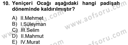 Türk İdare Tarihi Dersi 2014 - 2015 Yılı (Final) Dönem Sonu Sınav Soruları 10. Soru