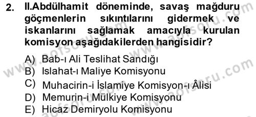 Türk İdare Tarihi Dersi 2014 - 2015 Yılı Tek Ders Sınav Soruları 2. Soru