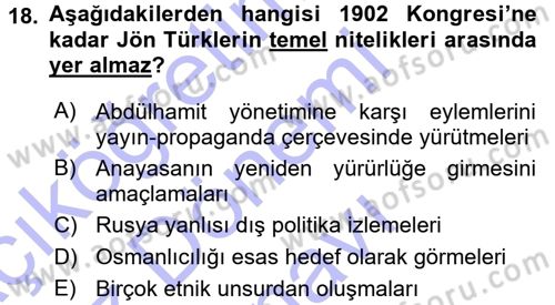 Türk İdare Tarihi Dersi 2015 - 2016 Yılı (Final) Dönem Sonu Sınav Soruları 18. Soru