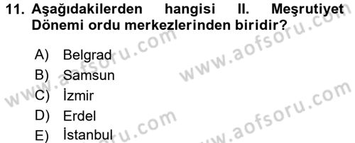 Türk İdare Tarihi Dersi 2015 - 2016 Yılı Tek Ders Sınav Soruları 11. Soru