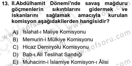 Türk İdare Tarihi Dersi 2015 - 2016 Yılı Tek Ders Sınav Soruları 13. Soru