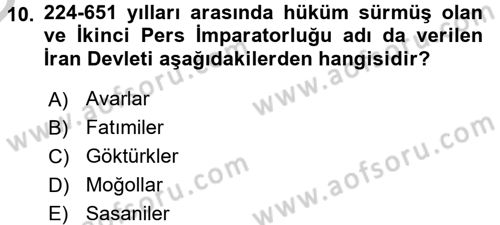 Türk İdare Tarihi Dersi 2016 - 2017 Yılı 3 Ders Sınav Soruları 10. Soru