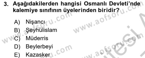 Türk İdare Tarihi Dersi 2016 - 2017 Yılı 3 Ders Sınav Soruları 3. Soru